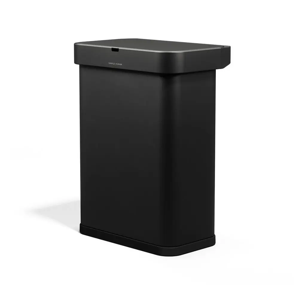 Černý bezdotykový ocelový odpadkový koš 58 l Sensor – simplehuman
