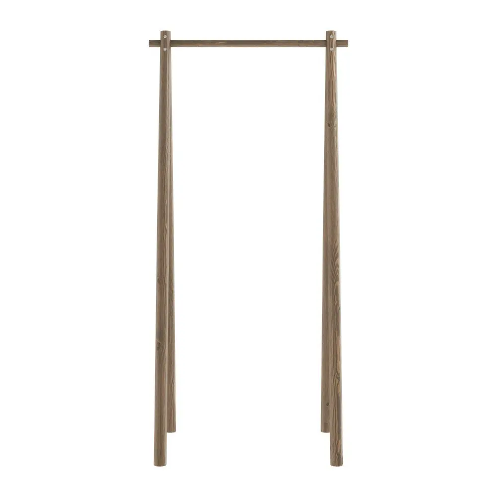 Hnědý stojan na oblečení z borovicového dřeva Hongi