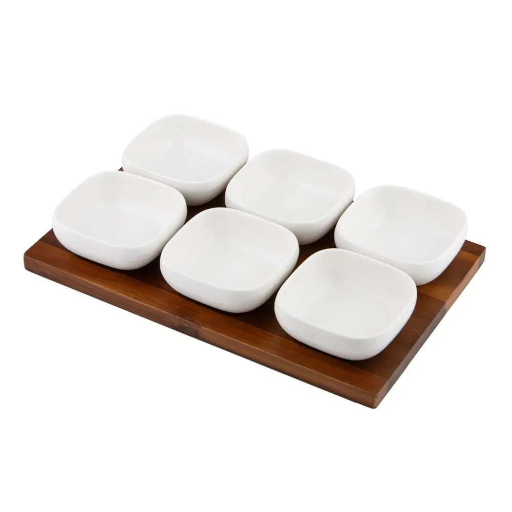 Bílé porcelánové servírovací misky v sadě 6 ks Essentials – Ladelle