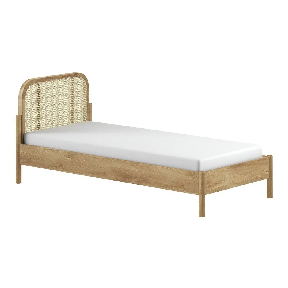 Jednolůžková postel z dubového dřeva s roštem 90x200 cm v přírodní barvě Olive Rotan – Vipack