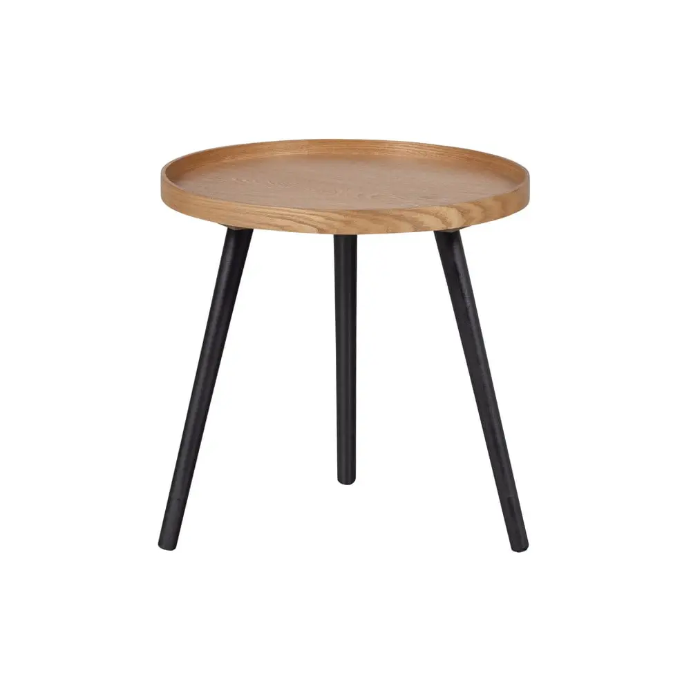 Černý odkládací stolek WOOOD Mesa, ø 45 cm