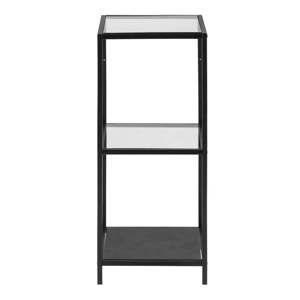 Černý skleněný regál 35x83 cm Seaford – Actona