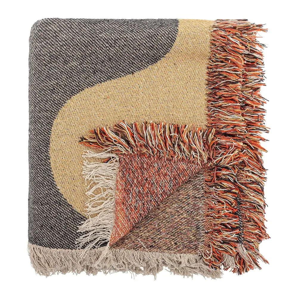 Hnědá deka z recyklované bavlny 130x160 cm Arni – Bloomingville