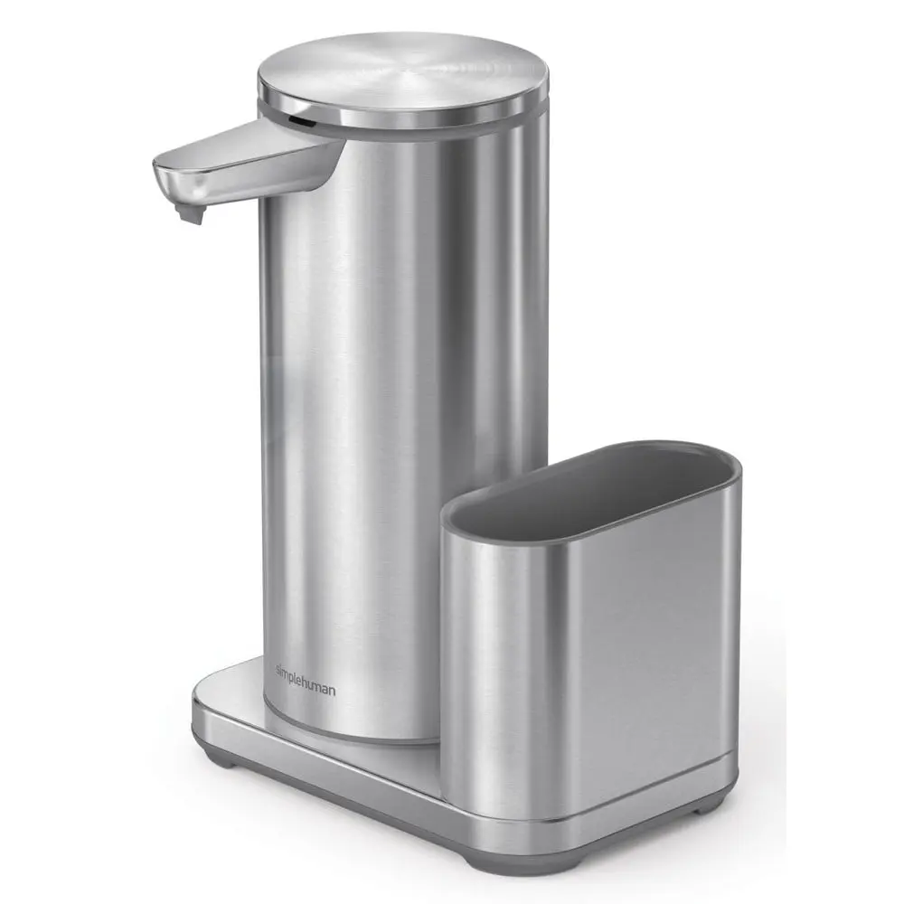 Simplehuman - Dávkovač mycího prostředku na postavení, bezdotykový, s držákem houbičky,