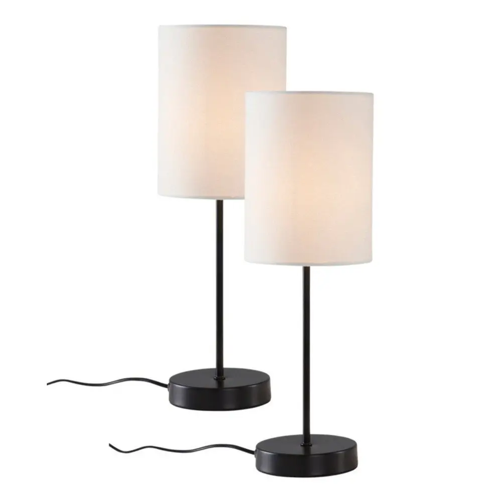 Bílá/černá látková stolní lampa (výška 45 cm) Seth – Jotex