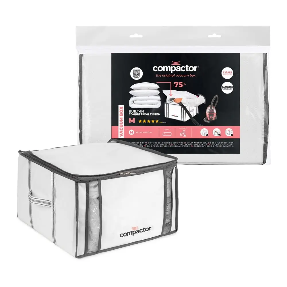 Compactor - Vakuový úložný box s pouzdrem, 125 l, bílá/šedá RAN3254