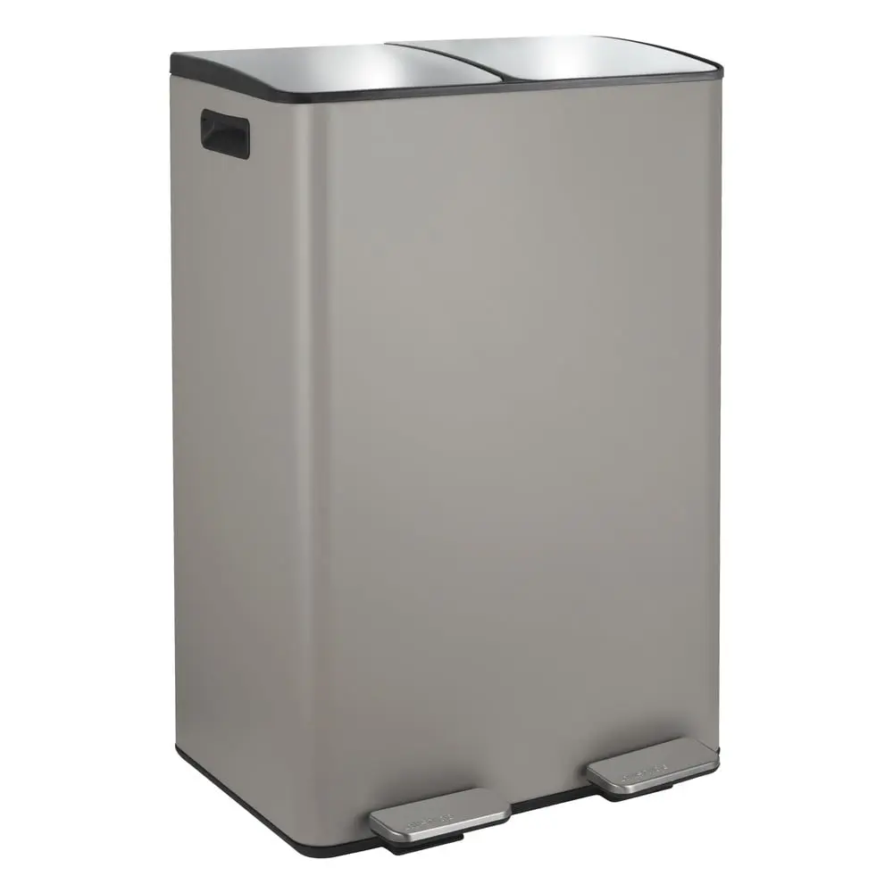 Taupe ocelový odpadkový koš 2x30 l na tříděný odpad/nášlapný Aliya – Spirella