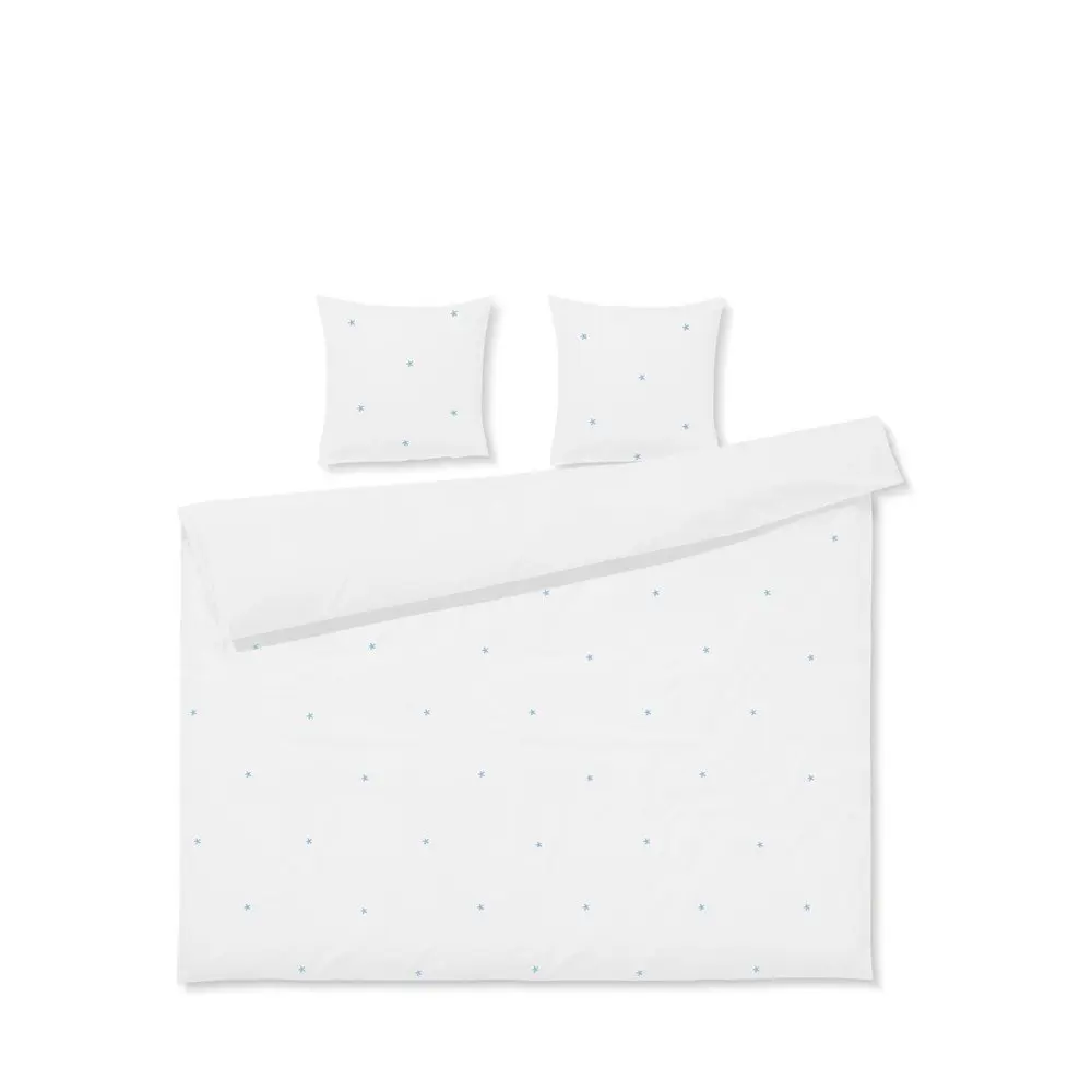 Bílé povlečení na dvoulůžko/prodloužené z bavlněného perkálu 200x220 cm Daisy – JUNA