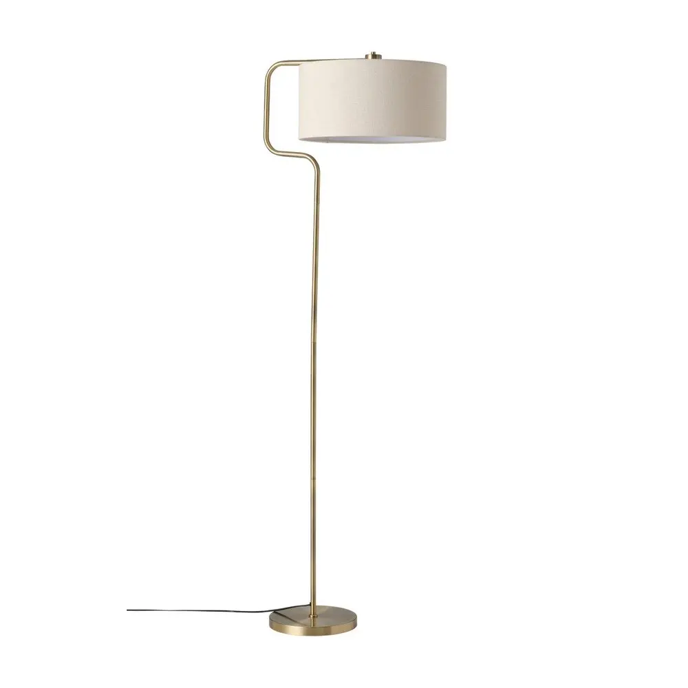 Krémová/v mosazné barvě látková stojací lampa (výška 160 cm) Josho – Ellos Home