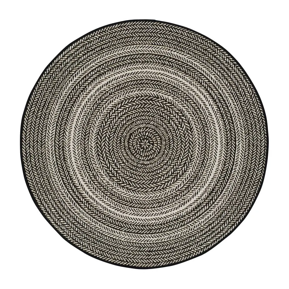 Černý venkovní koberec Universal Silvana Rutto, ⌀ 120 cm