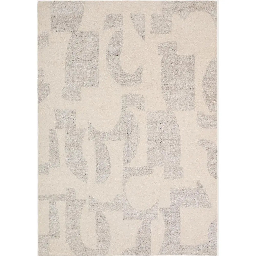 Šedý/béžový ručně tkaný vlněný koberec 200x300 cm Norela – Kave Home