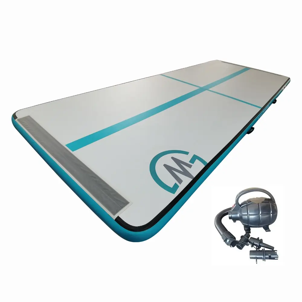 Airtrack MASTER S-Pro nafukovací žíněnka 400 x 150 x 10 cm - šedá - modrozelená