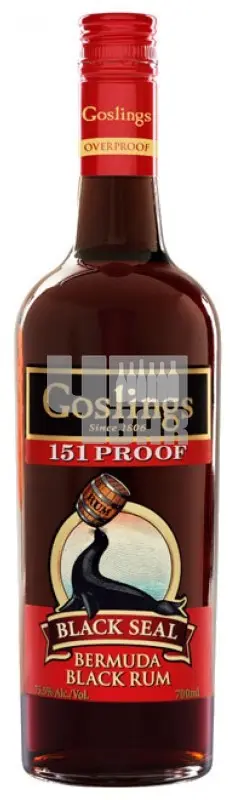 Goslings Black Seal 151 proof black Bermudas rum 75,5% 0,7l