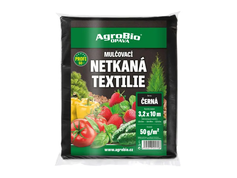 AgroBio Černá netkaná textilie Profi 50 g/m2 3,2x10 m