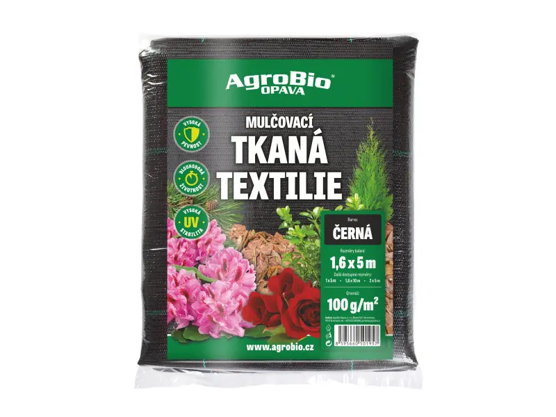 AgroBio Černá tkaná textilie 100 g/m2 1,6x5 m