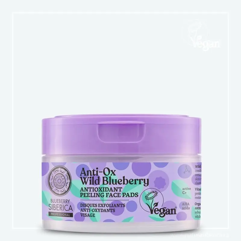 Wild Blueberry Siberica Antioxidační peelingové pleťové tamponky 20 ks