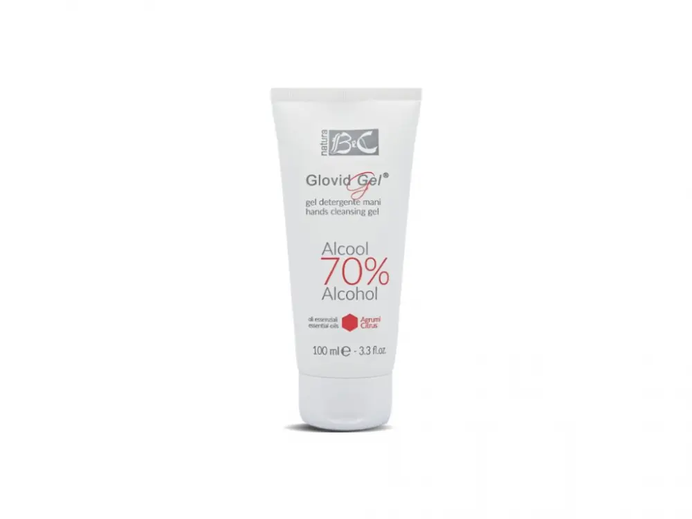 BeC Natura Glovid gel - Čistící gel na ruce s alkoholem 70%, esenciálními oleji a vitamínem E 100 ml