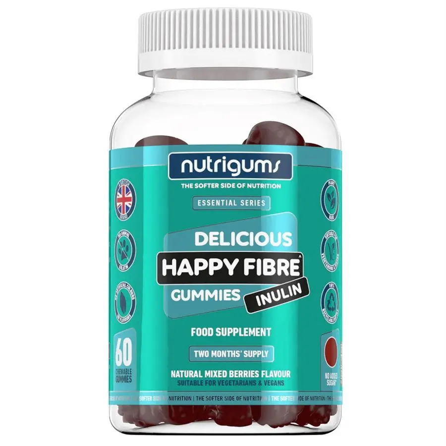 Nutrigums Happy Fibre Inulin (Žvýkací želé s vlákninou Inulin), 60 ks