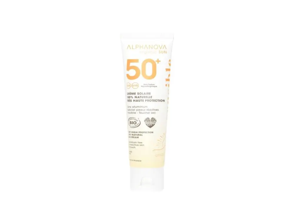 Alphanova Opalovací krém na obličej pro citlivou pokožku SPF 50+ 50 g BIO