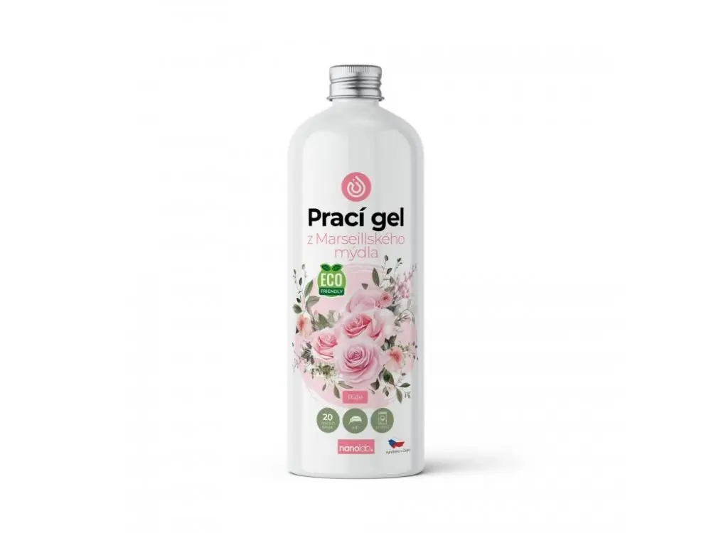 Prací gel z Marseillského mýdla pro citlivou pokožku Růže Nanolab 1L