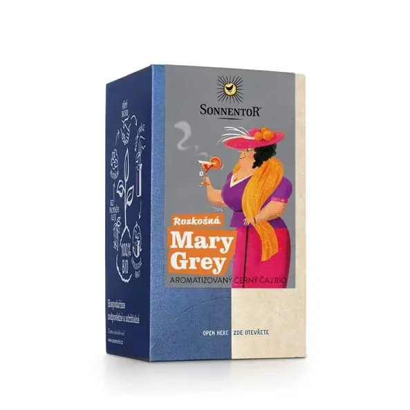 BIO aromatizovaný černý čaj Rozkošná Mary Grey, 18 sáčků