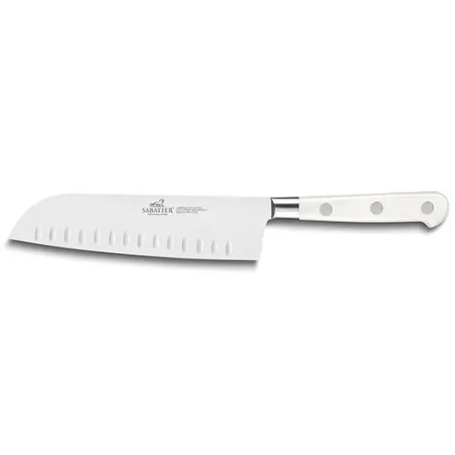 Lion Sabatier Kuchyňský nůž Idéal Toque Santoku nůž čepel z nerezové oceli POM rukojeť plně kovaný nerez nýty 18 cm