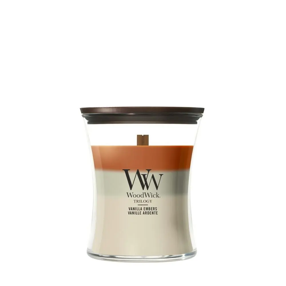 WoodWick Vonná svíčka váza střední Trilogy Vanilla Embers 275 g