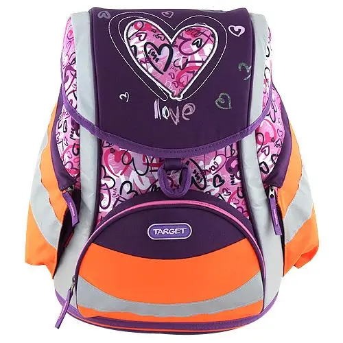 Target aktovka Srdce reflexní fialová