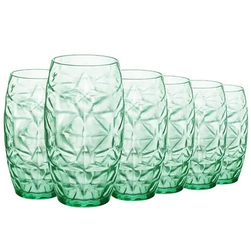 Bormioli Skleničky Rocco zelené sklo 6 x 470 ml