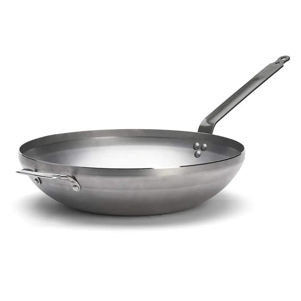 Wok MINERAL B 40 cm, s plochým dnem, uhlíková ocel, de Buyer