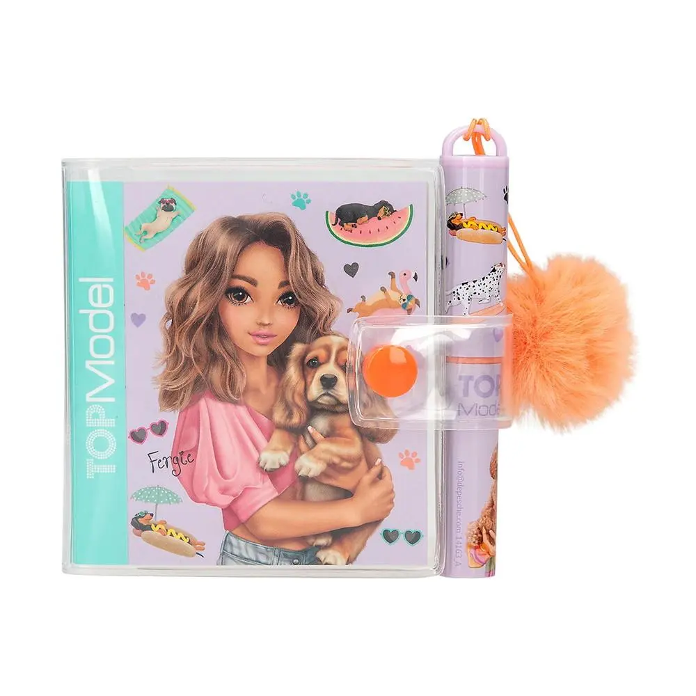 Mini zápisník a propiska Top Model Sunny Dog Christy, béžový