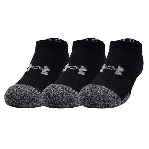 Under Armour Jr Youth HeatGear No Show socks 3P black steel Černý