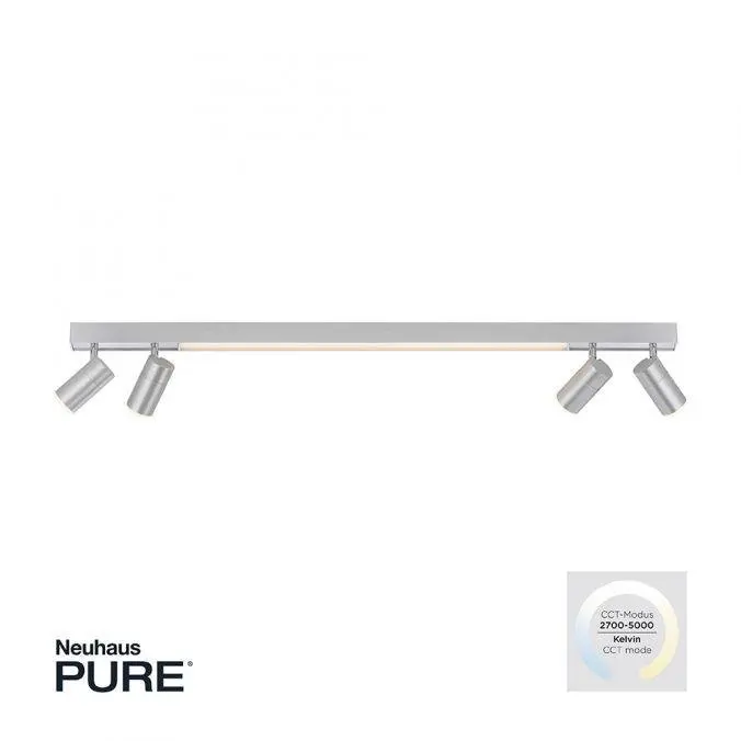 PN 6121-95 PURE Lines LED bodové svítidlo stmívatelné otočné CCT 2700-5000K hliník - PAUL NEUHAUS
