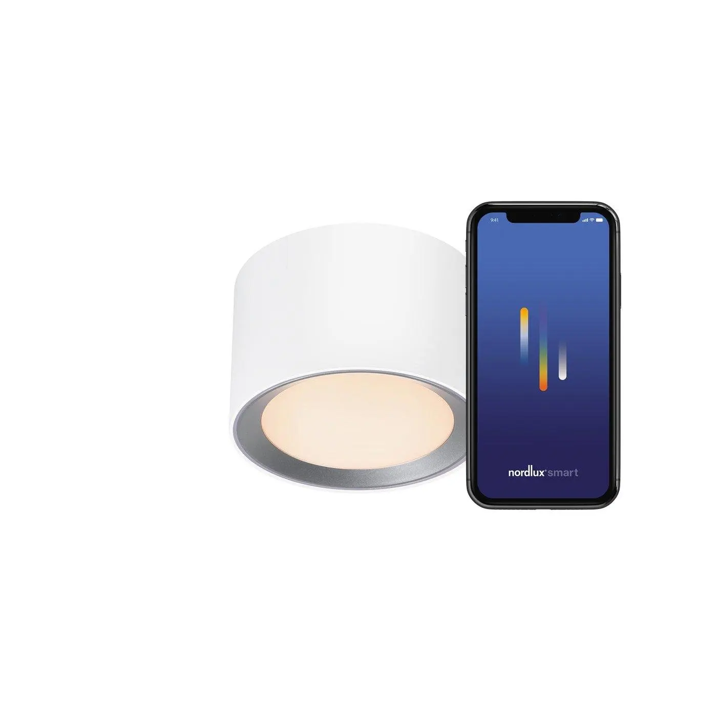 Stropní LED svítidlo NORDLUX Landon Smart bílé IP44 8W 2700K/4000K/6500K 2110840101