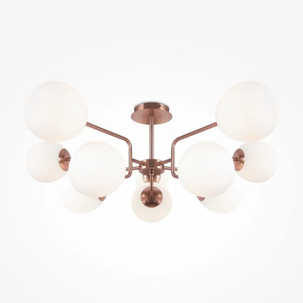 M MOD221PL-10G Závěsné svítidlo Erich E14 10x40W bílá/zlatá kov sklo designové - MAYTONI