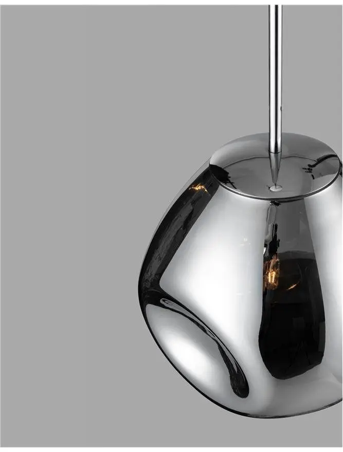 Skleněné závěsné svítidlo v leskle stříbrné barvě ø 25 cm Lava – Nova Luce