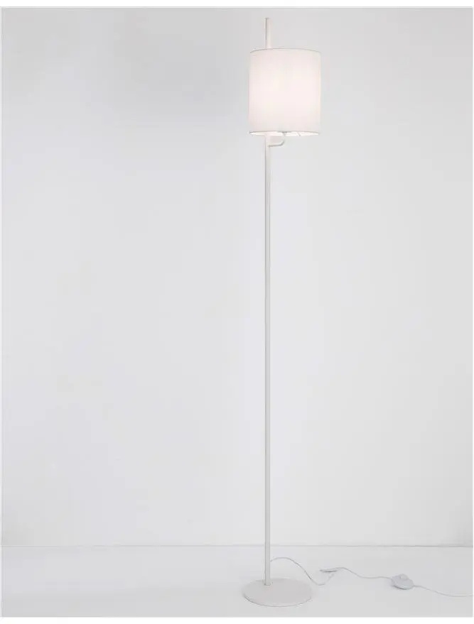 NOVA LUCE stojací lampa YAMA bílé stínidlo a bílý hliník vypínač na těle E27 1x12W 230V IP20 bez žárovky 9180521