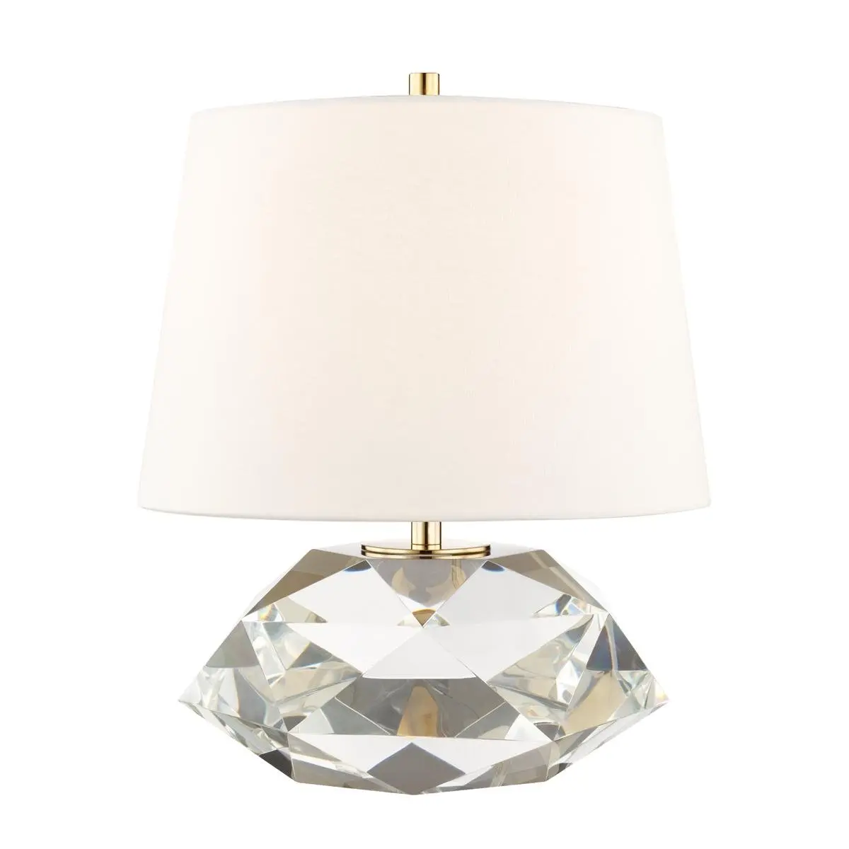 HVLG L1038-AGB-CE Stolní lampa HENLEY křišťál/textil staromosaz/bílá E27 1x40W - HUDSON VALLEY