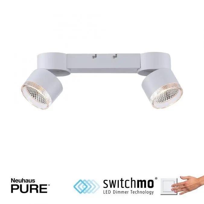 PN 6862-16 Paul Neuhaus LED stropní svítidlo PURE-NOLA bílé 2 ramenné otočné stmívatelné krokově stmívatelné 3000K - PAUL NEUHAUS