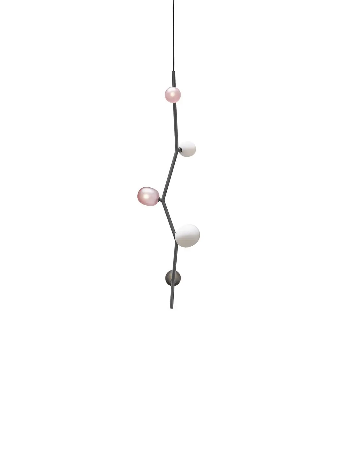 BRO PC01061_042 Závěsné svítidlo IVY VERTICAL 5 růžová / kouřová / opál 5x 1,2W 91lm G4 24V - BROKIS