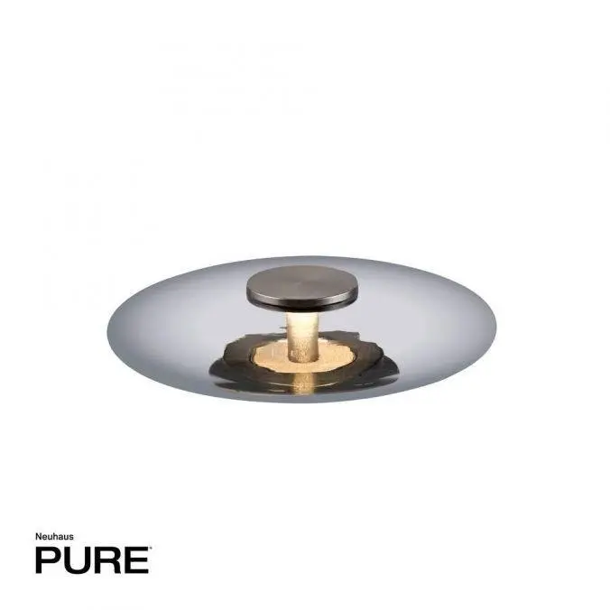 PAUL NEUHAUS LED stolní lampa PURE Vitrum dotykový vypínač stmívatelné 2700K platina / kouřová 4080-15