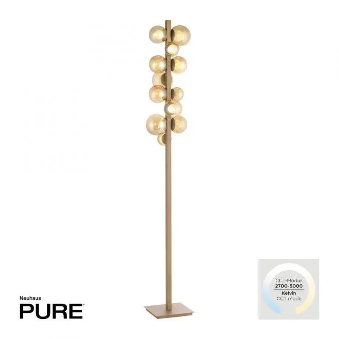 PAUL NEUHAUS LED stojací svítidlo PURE Popup stmívatelné 2700-5000K bronz / amber / satin 557-97