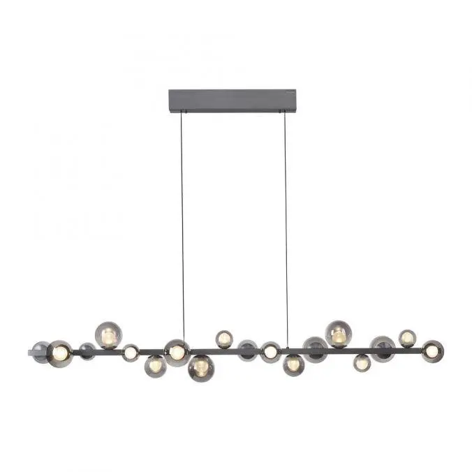 PAUL NEUHAUS LED závěsné svítidlo PURE E-Popup, šedá, elektricky nastavitelná výška, stmívatelné 2200-5000K