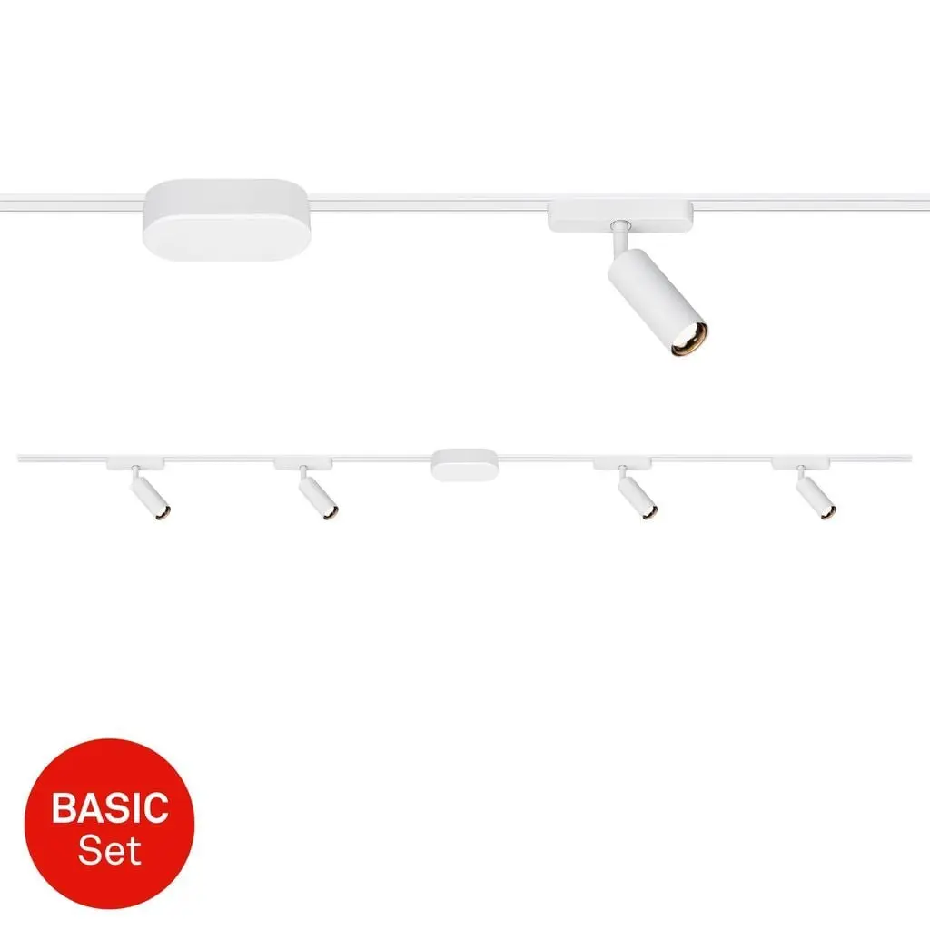 Startovací sada lištový systém BRILONER 200cm 2x 48V lišta 4 LED spoty s trafem bílá 8025046