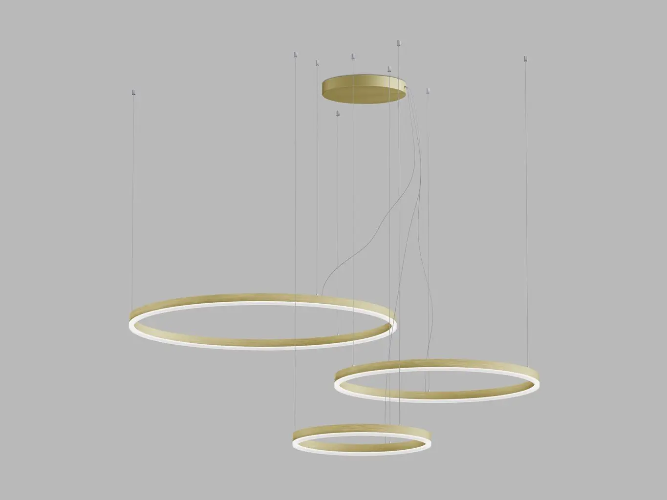 LED2 3274777CSTW Závěsné svítidlo CIRCLE SET 3 P-Z, G CASAMBI TW 136W 2700K-4000K zlatá