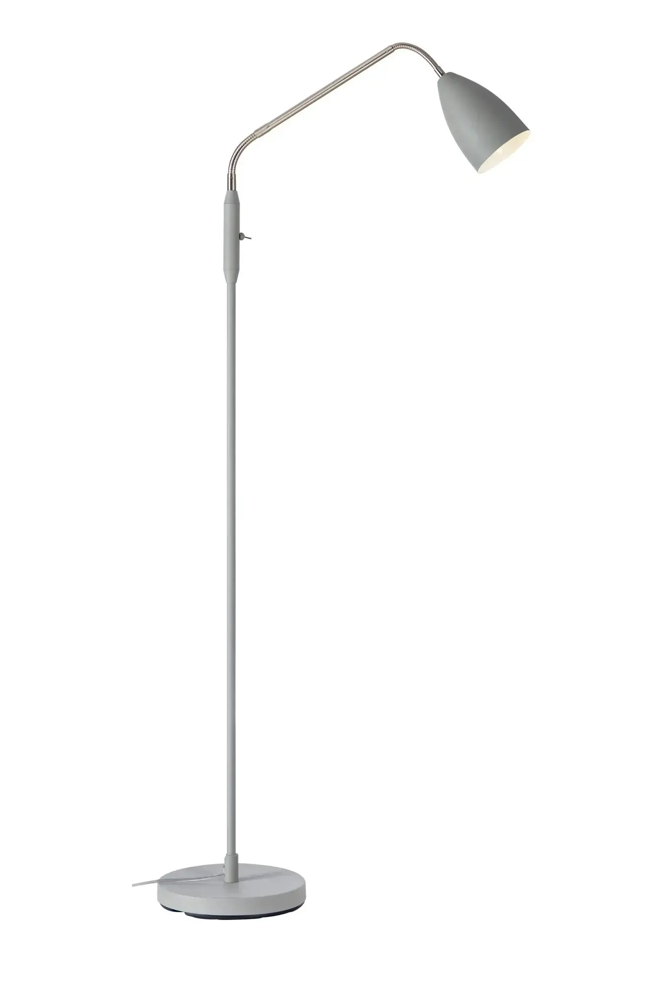 Šedá LED stmívatelná stojací lampa s kovovým stínidlem (výška 140 cm) Patro – Markslöjd