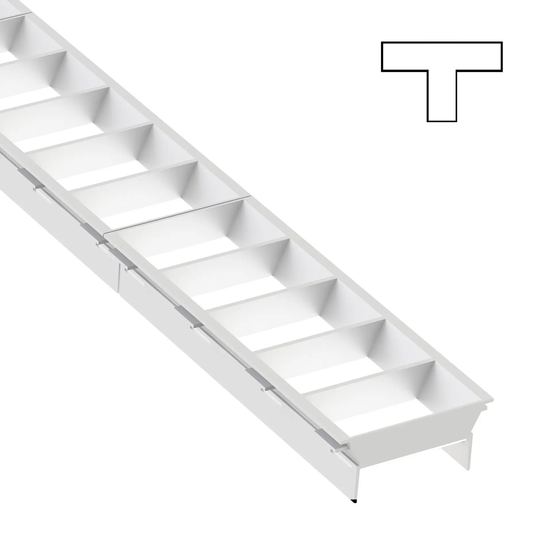 SLC SLC9550 LED svítidlo Click mřížka T spojka bílá - TLG
