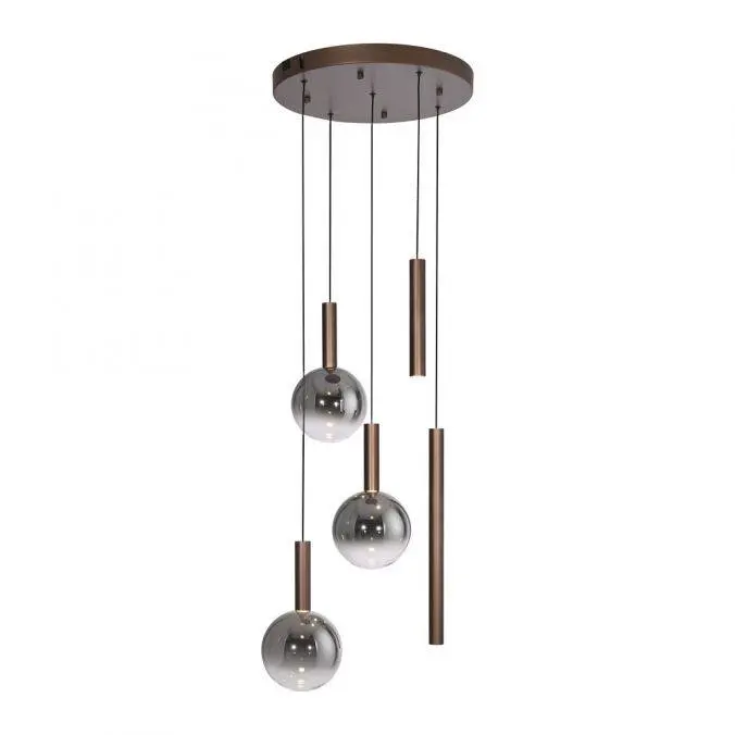 PAUL NEUHAUS LED závěsné svítidlo BOWL, hnědé, stmívatelné, kruhové SimplyDim 2700K