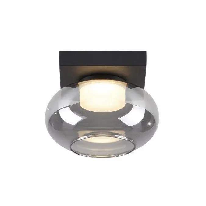 LD 15474-18 Kolekce Schöner Wohnen stropní svítidlo SIA černá, kouřové sklo, stmívatelné, paměť, SimplyDim, 3000K - JUST LIGHT