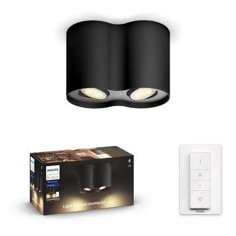 Philips Hue WA Pillar bodové LED svítidlo GU10 2x5W 350lm 2200-6500K IP20 černá + ovladač